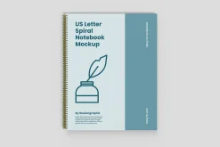US Letter Spiral Notebook Mockup