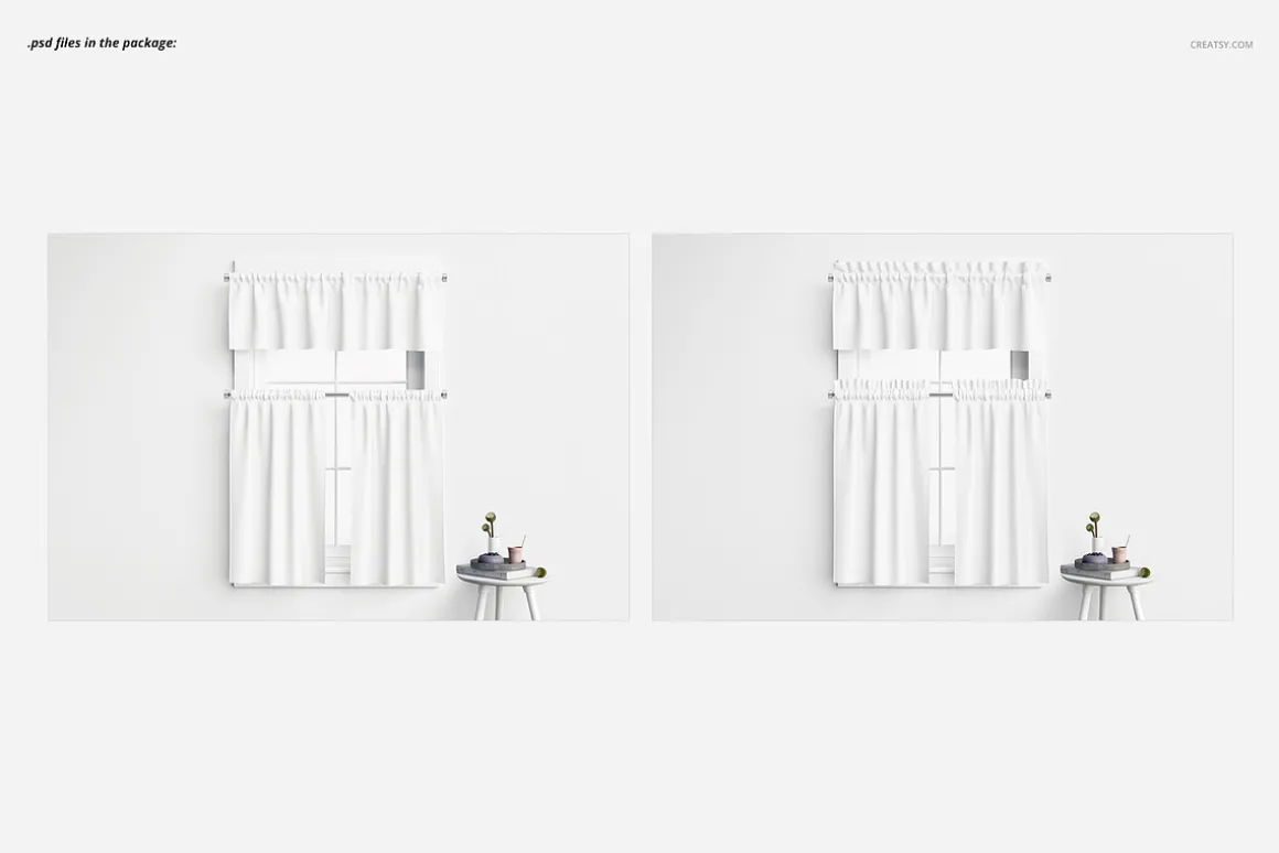 Valance & Cafe Curtains Mockup Set