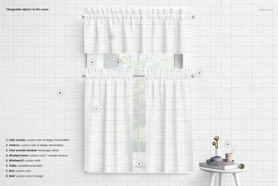 Valance & Cafe Curtains Mockup Set