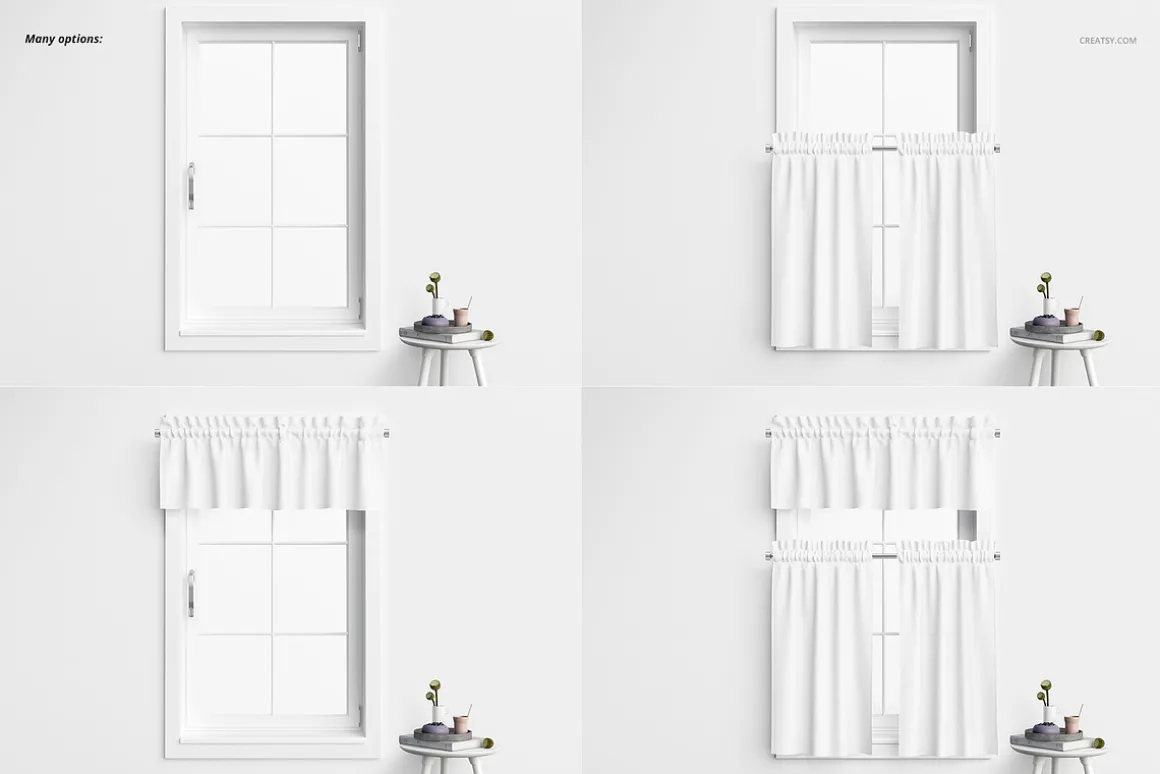 Valance & Cafe Curtains Mockup Set