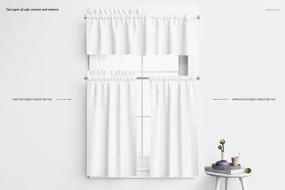 Valance & Cafe Curtains Mockup Set