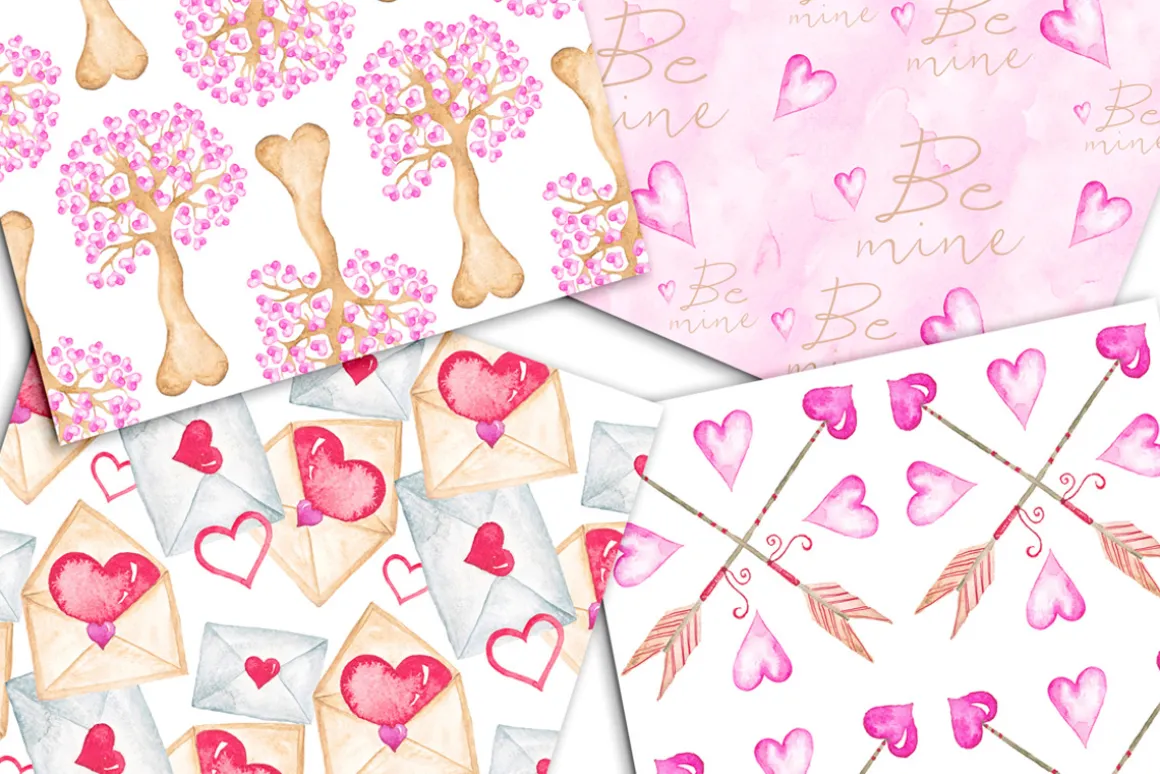 Valentine's Day Digital Paper Pack