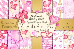 Valentine's Day Digital Paper Pack