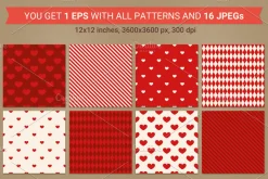 Valentine seamless patterns