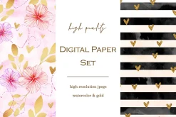 12 Valentines papers with hearts