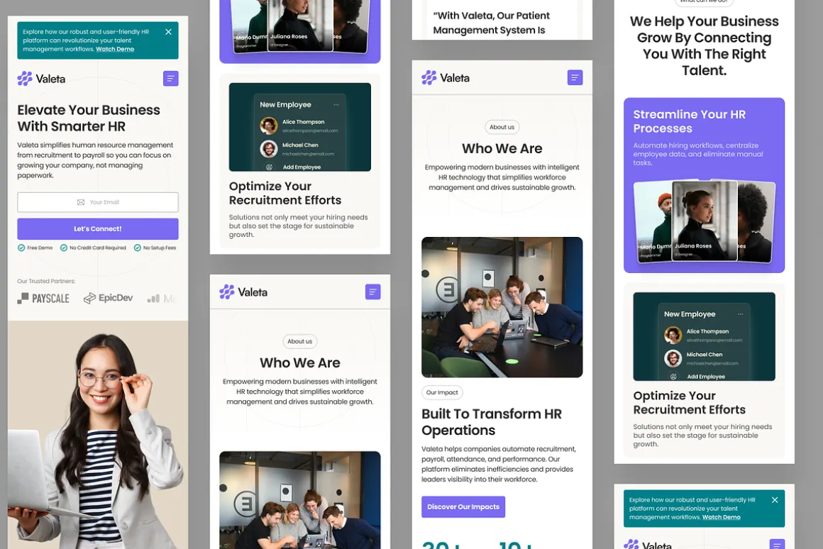 Valeta - HR Platform Website
