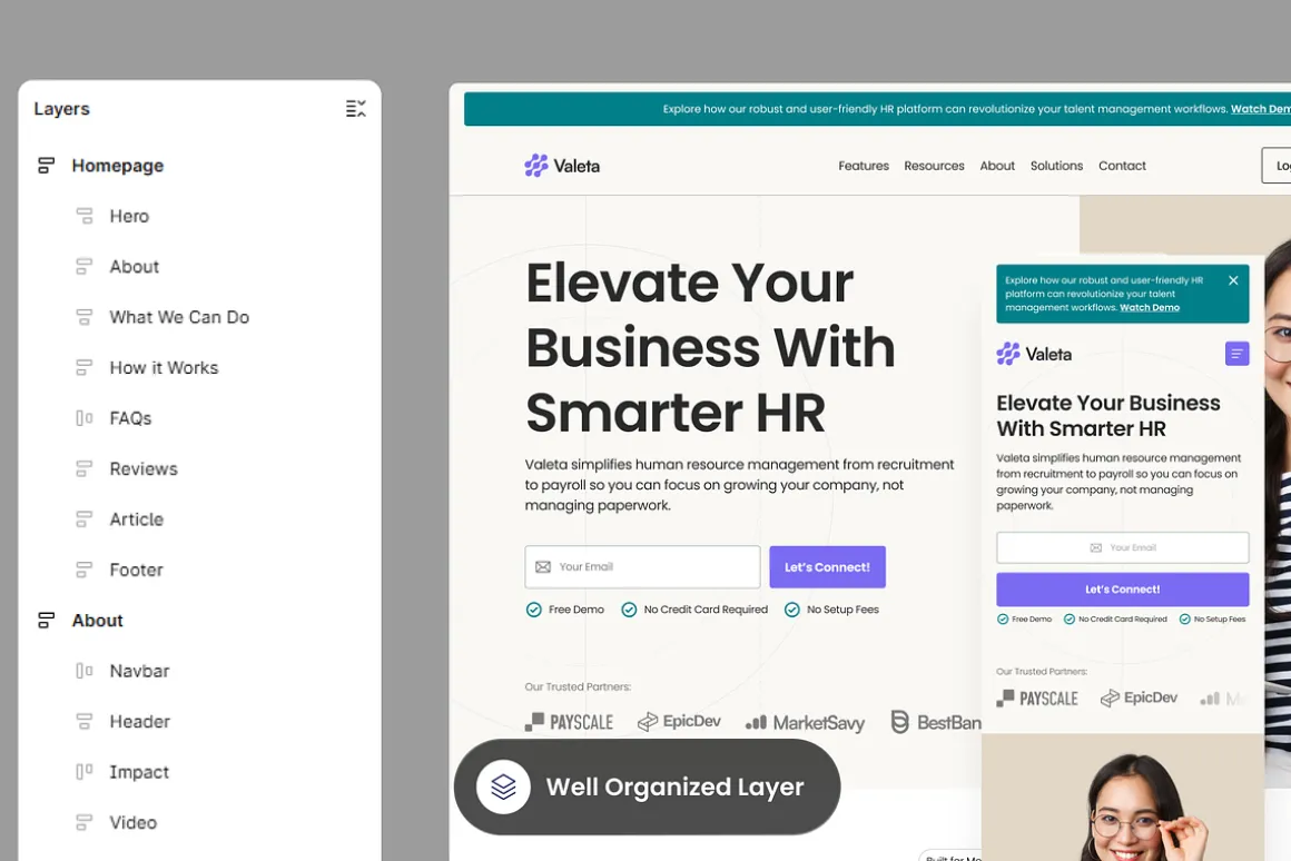 Valeta - HR Platform Website