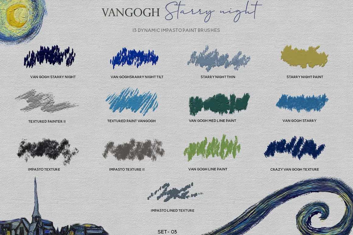 VanGogh Paint Photoshop Brush Bundle