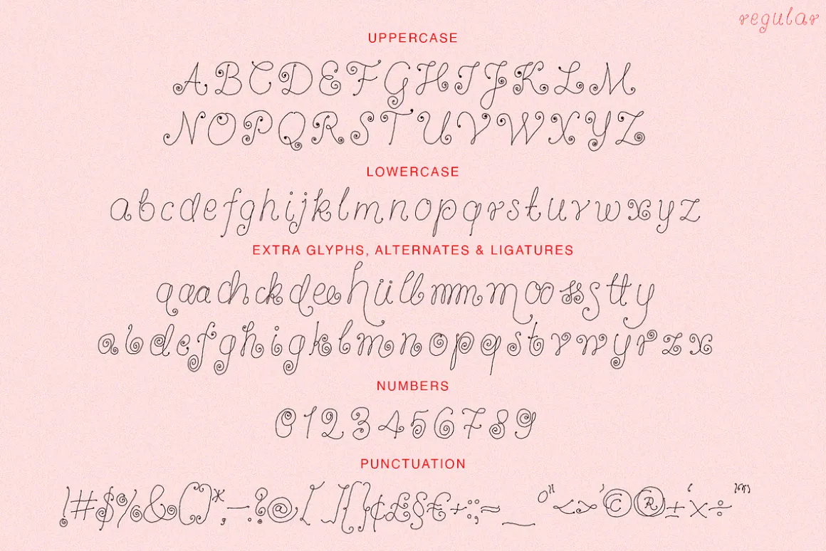 Vanilla Snail Curly Font Collection