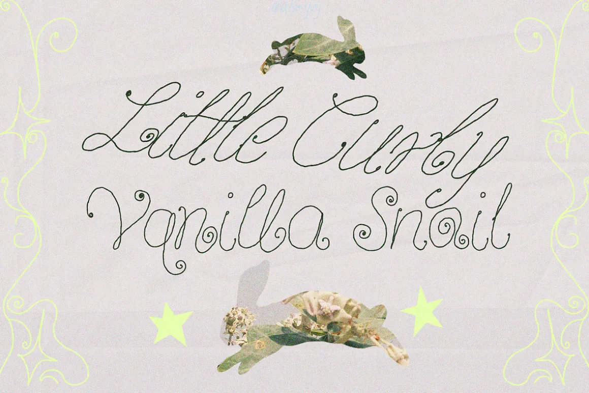 Vanilla Snail Curly Font Collection