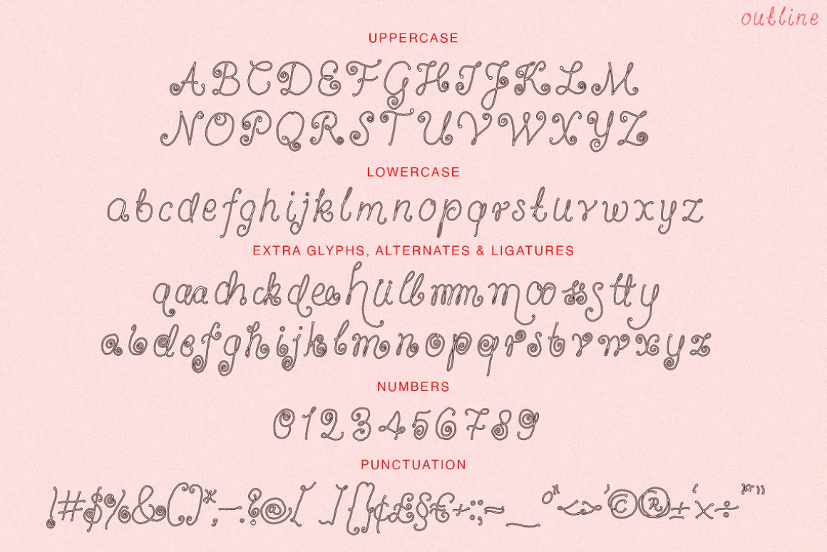 Vanilla Snail Curly Font Collection