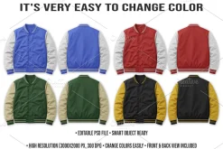 Varsity Jacket Mockup PSD Editable