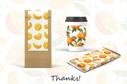 Vector set with realistic tangerine