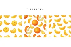 Vector set with realistic tangerine