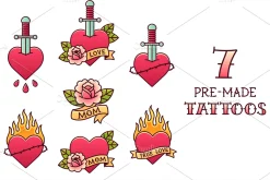 Vector tattoo set