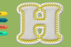 Vector alphabet with stitches.