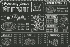 Vector Chalkboard menu Template