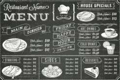 Vector Chalkboard menu Template