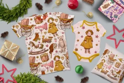 Vector hand drawn vintage toy set