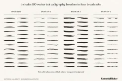 Vector Ink Calligraphy Brushes
