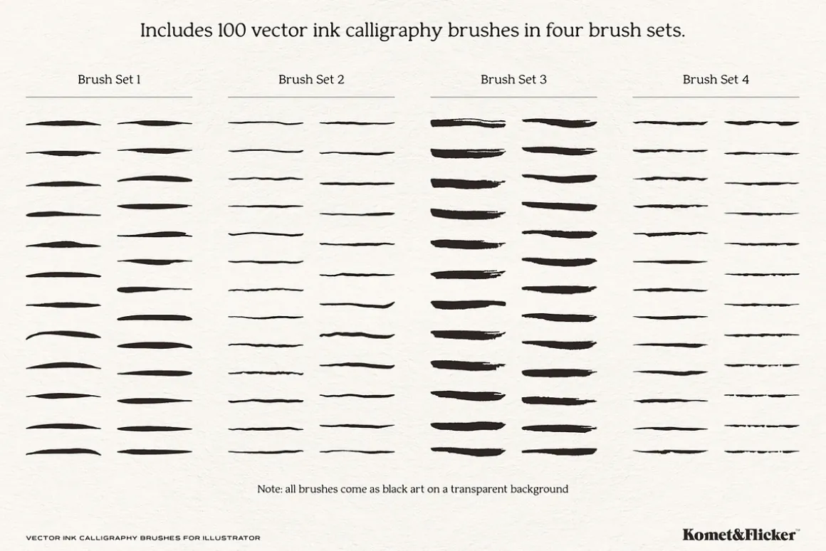 Vector Ink Calligraphy Brushes