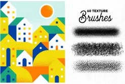 60 Vector Texture Brushes
