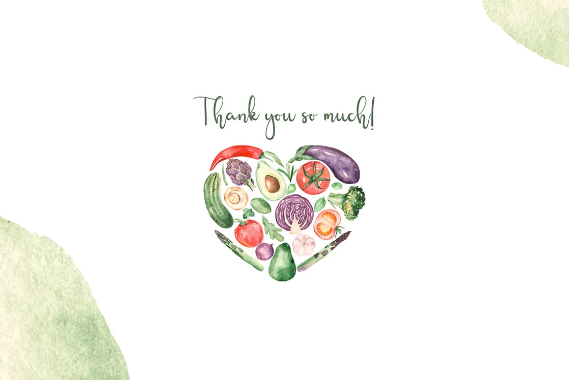 Vegetables and herbs Watercolor