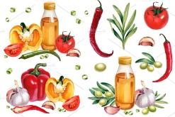 Vegetables illustrations kit