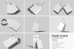 Vertical Flash Card Mockup Set