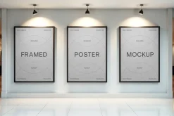 Vertical Framed Posters Mockup