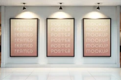 Vertical Framed Posters Mockup