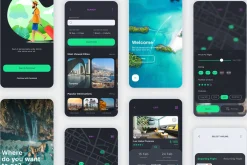 Vesta Dark Travel Booking App UI Kit