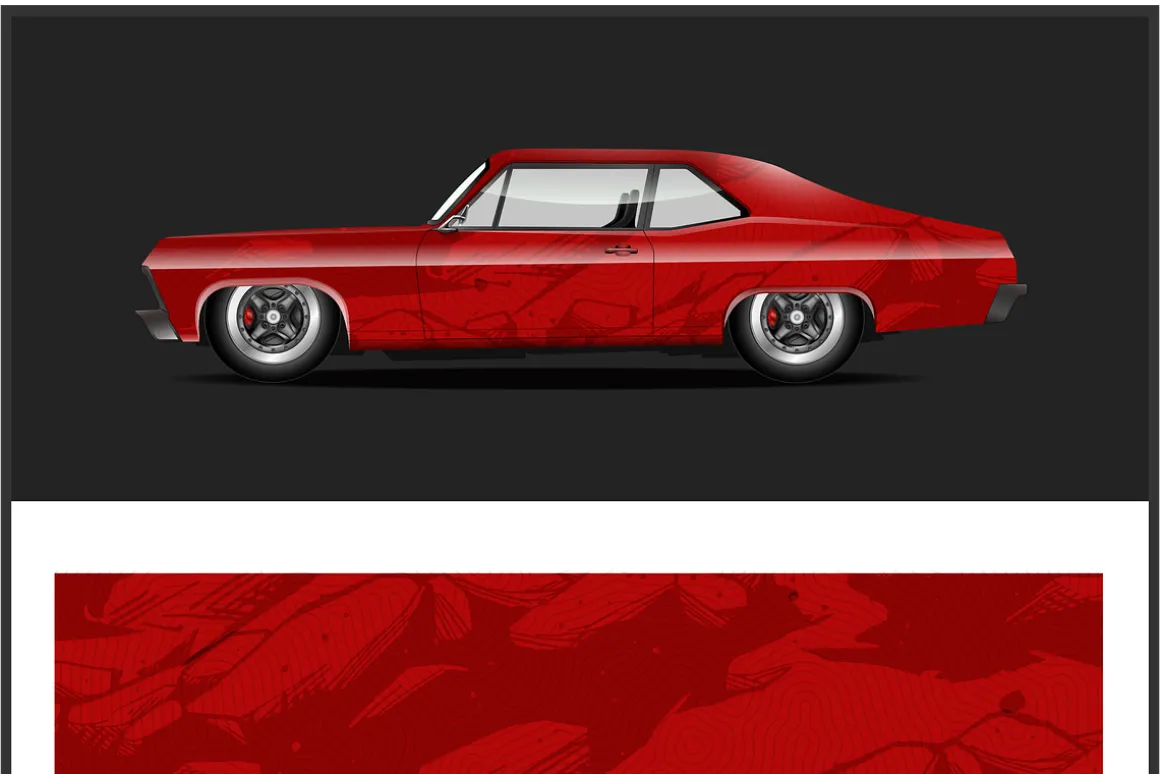 Vibrant Red Classic Car Design