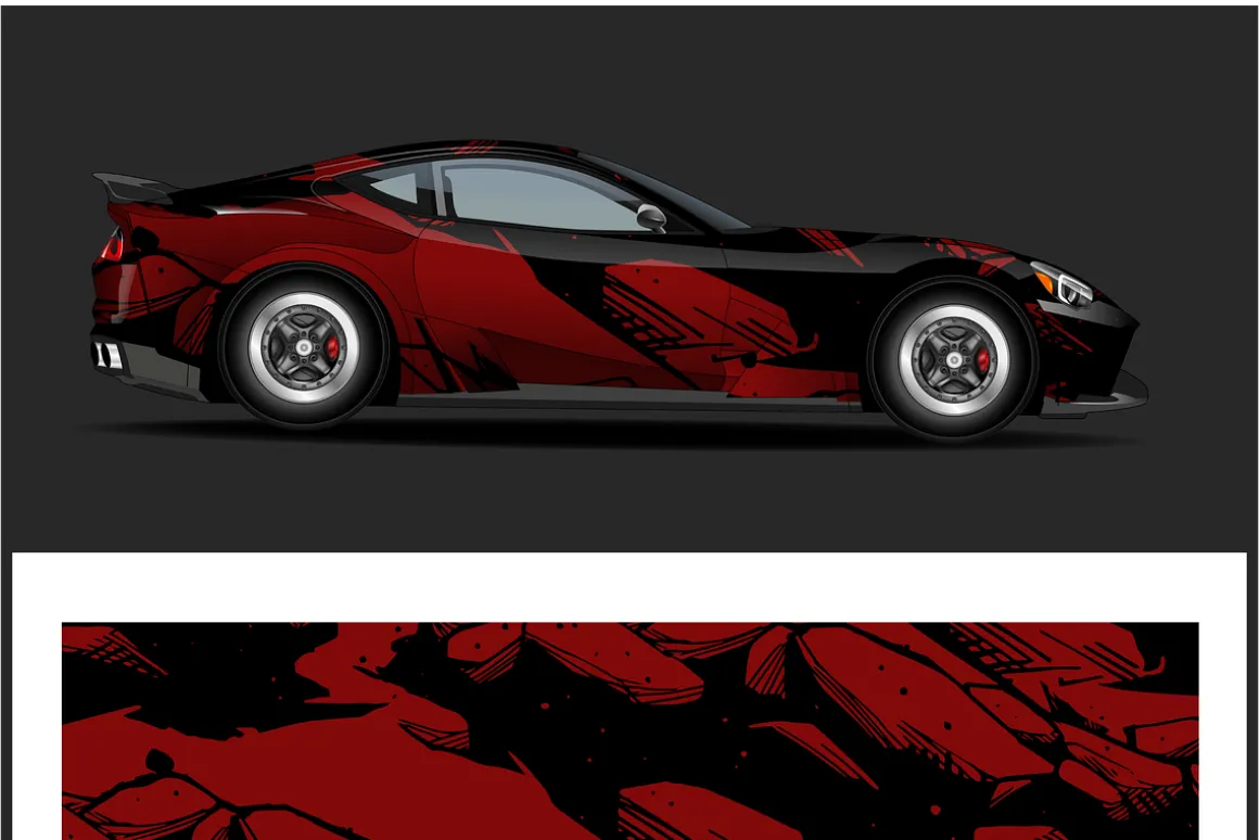 Vibrant Red Classic Car Design