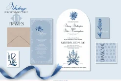 Vintage Bouquets In Delft Blue