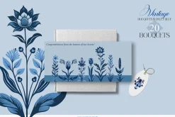 Vintage Bouquets In Delft Blue