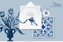 Vintage Bouquets In Delft Blue