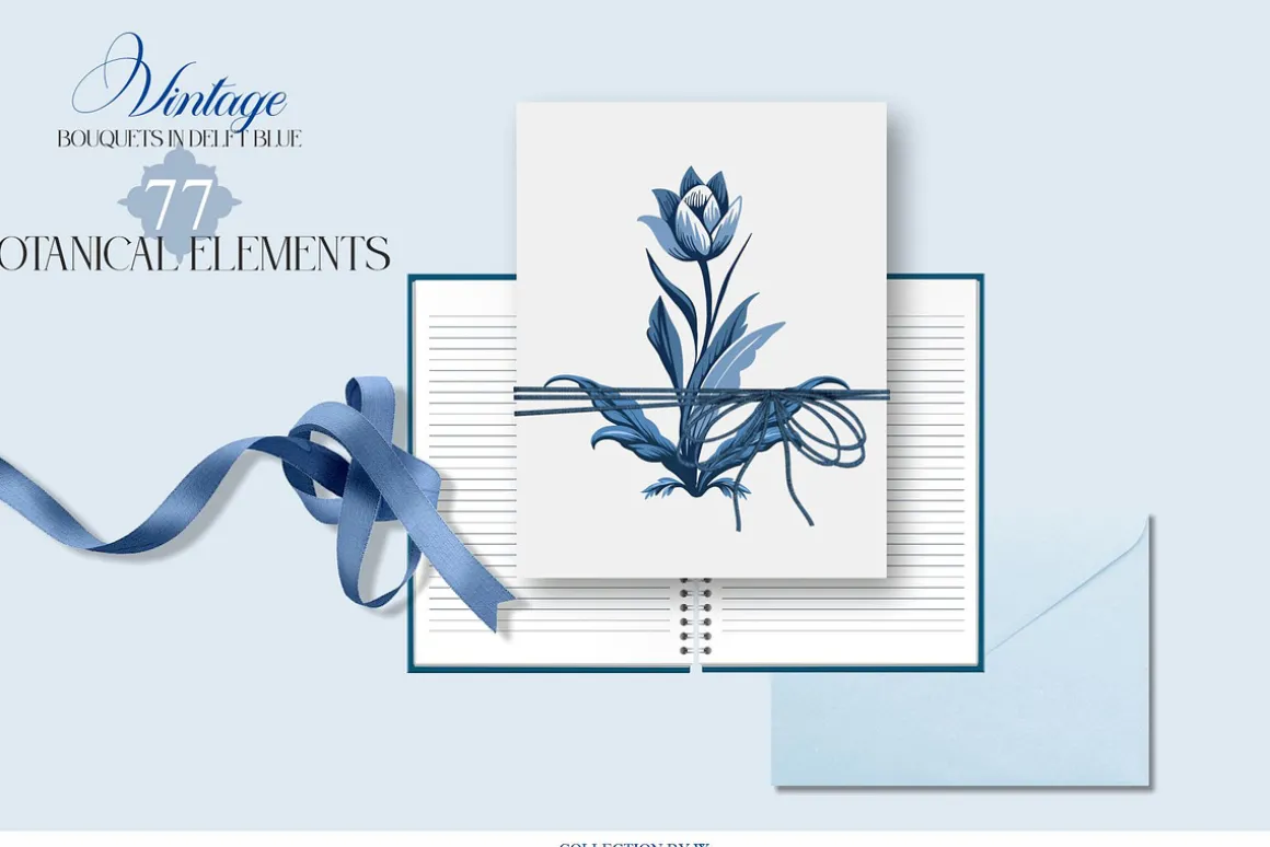 Vintage Bouquets In Delft Blue