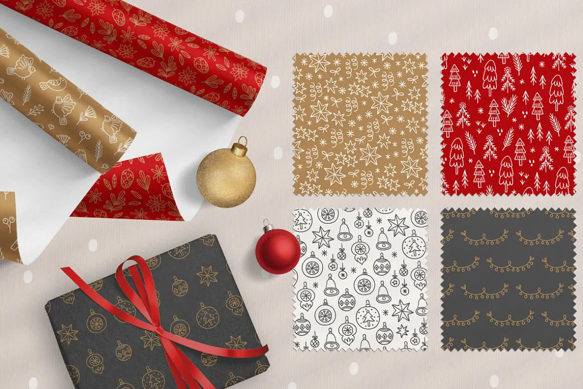 Vintage Christmas - Hand Drawn Kit