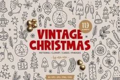 Vintage Christmas - Hand Drawn Kit