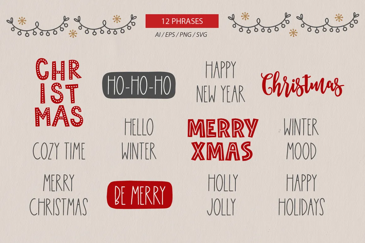 Vintage Christmas - Hand Drawn Kit