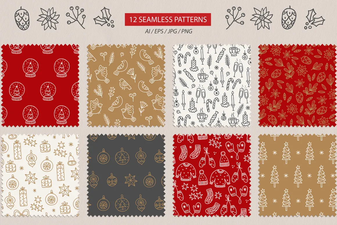Vintage Christmas - Hand Drawn Kit