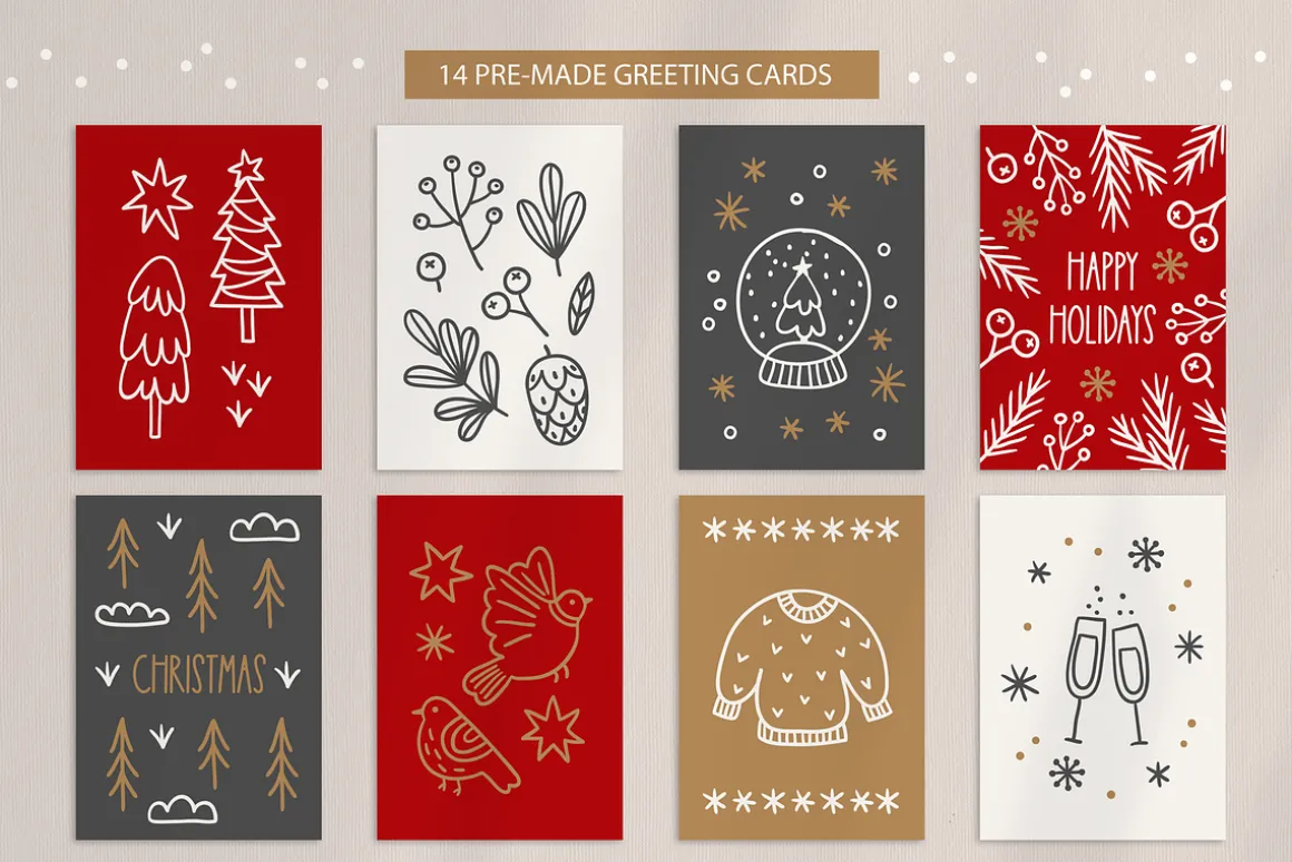 Vintage Christmas - Hand Drawn Kit