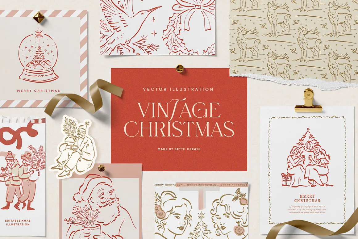 Vintage Christmas | Illustration Kit
