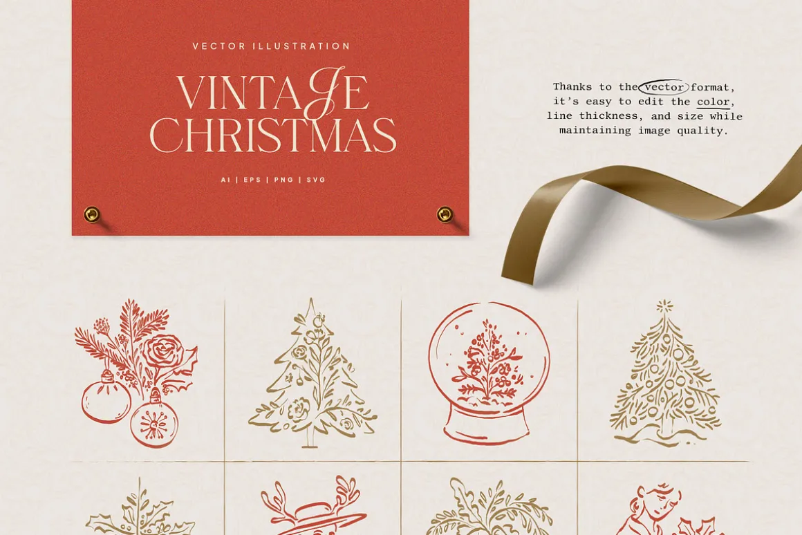 Vintage Christmas | Illustration Kit
