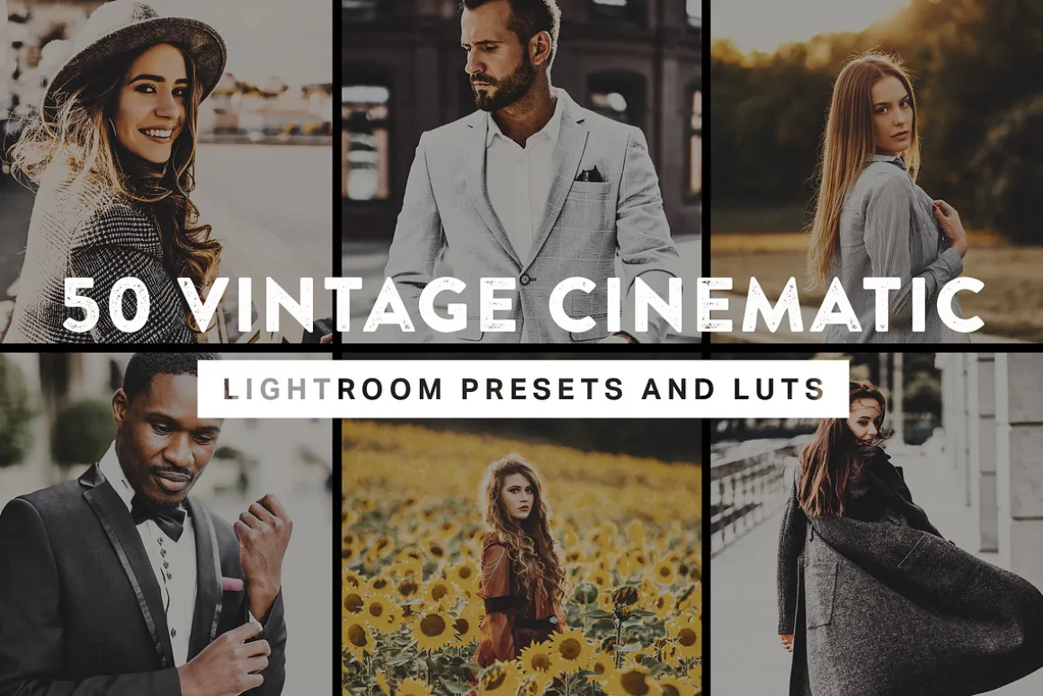 50 Vintage Cinematic Presets & LUTs