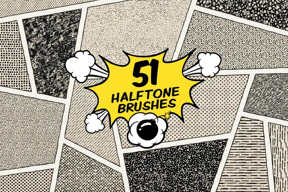 Vintage Comic Book Halftone Brushes