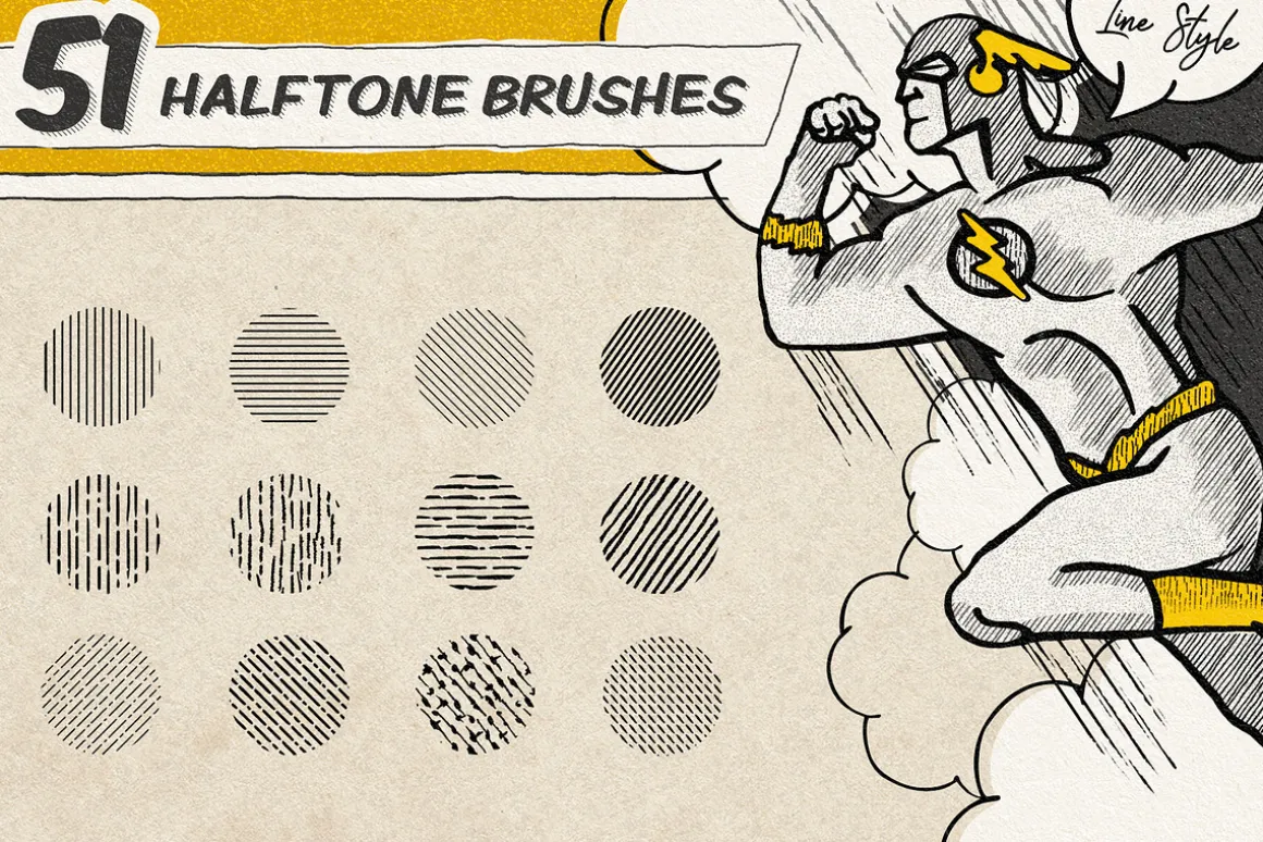 Vintage Comic Book Halftone Brushes