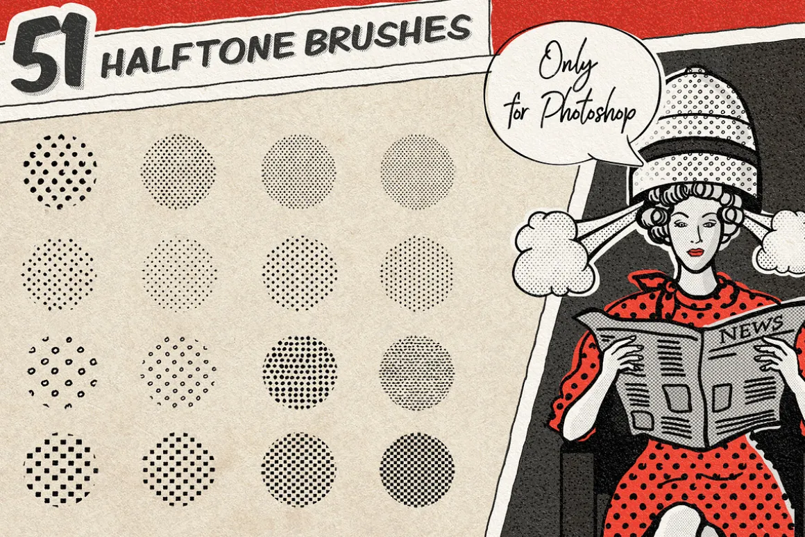 Vintage Comic Book Halftone Brushes