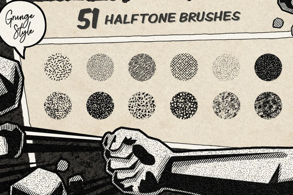 Vintage Comic Book Halftone Brushes